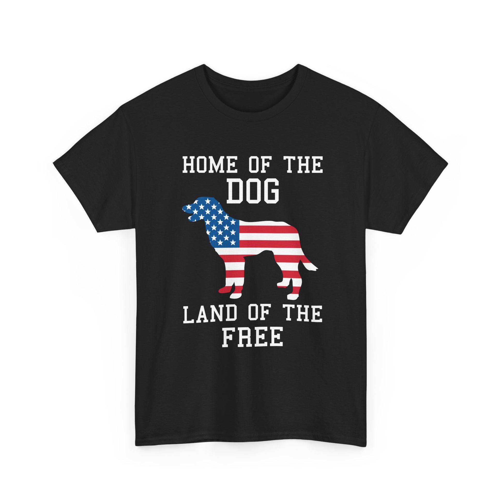 American Flag Dog Tee, Patriotic Clothing, Dog Lover Gift, Unisex Cotton T-Shirt, 4th of July Attire, Casual Wear