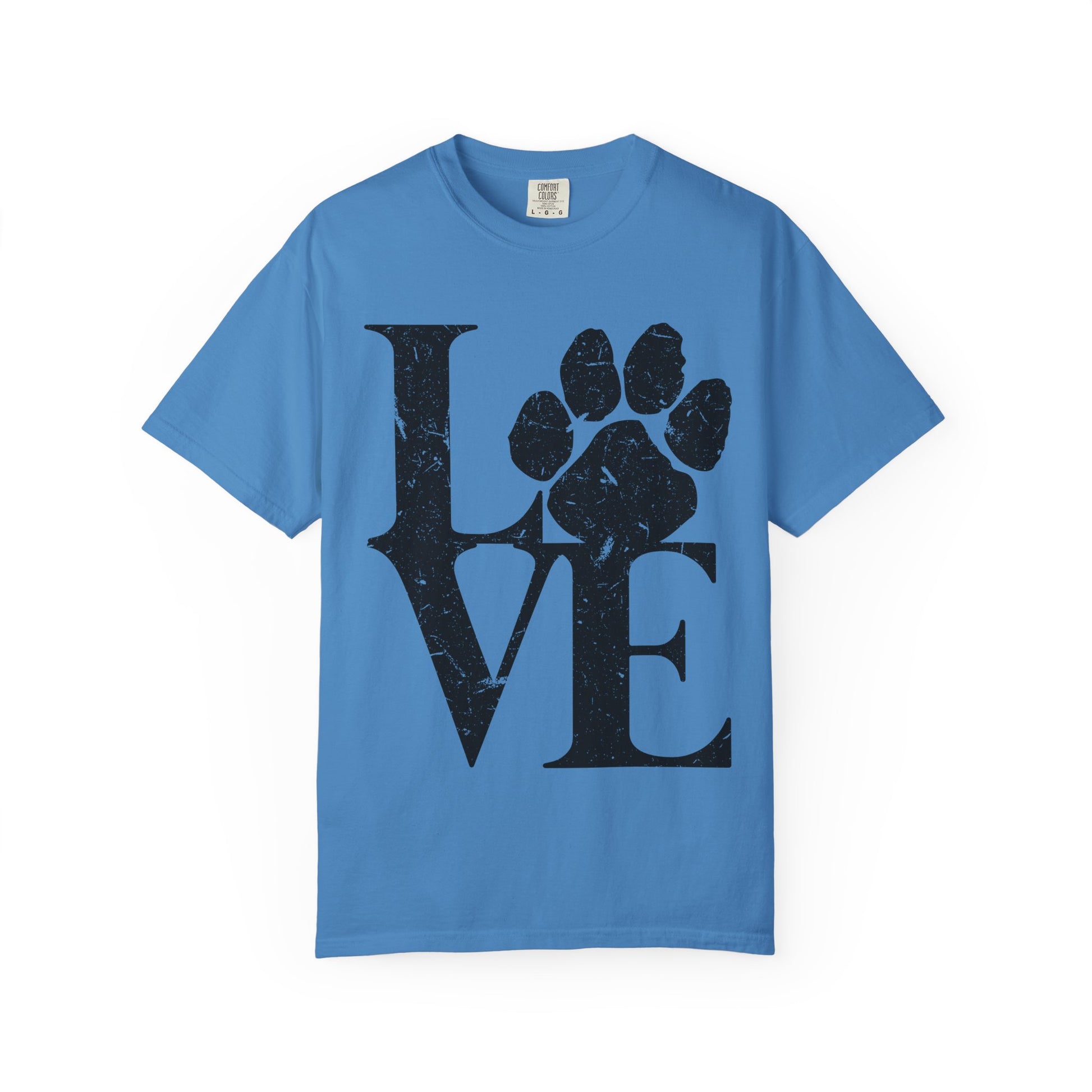 Love Paw Print T-Shirt, Pet Lover Gift, Animal Rescue Tee, Unisex Casual Wear, Gift for Dog Owners, Animal Lover Apparel