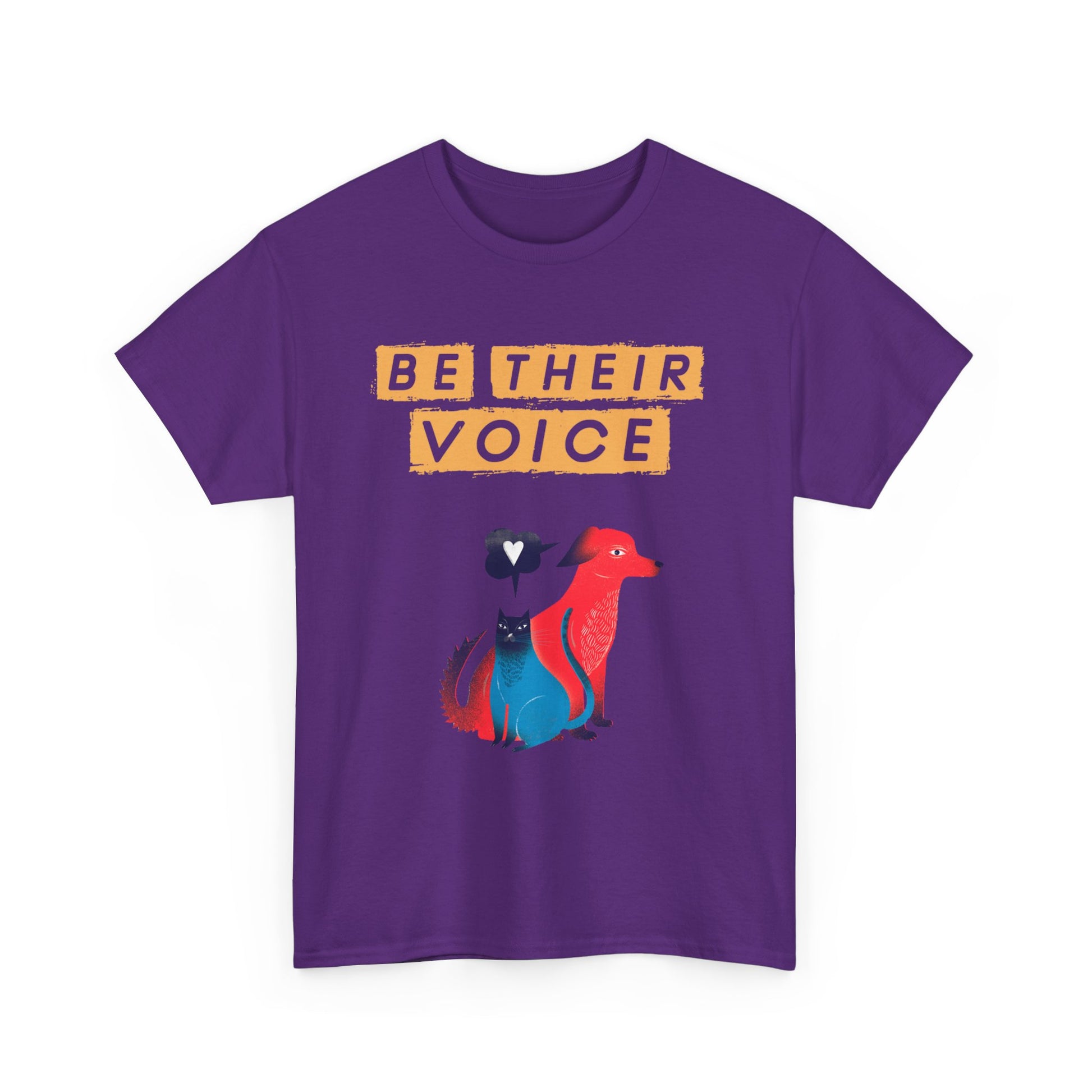 Be Their Voice Unisex Heavy Cotton Tee, Animal Advocacy Shirt, Casual Wear, Gift for Animal Lovers, Showing Support for Pets