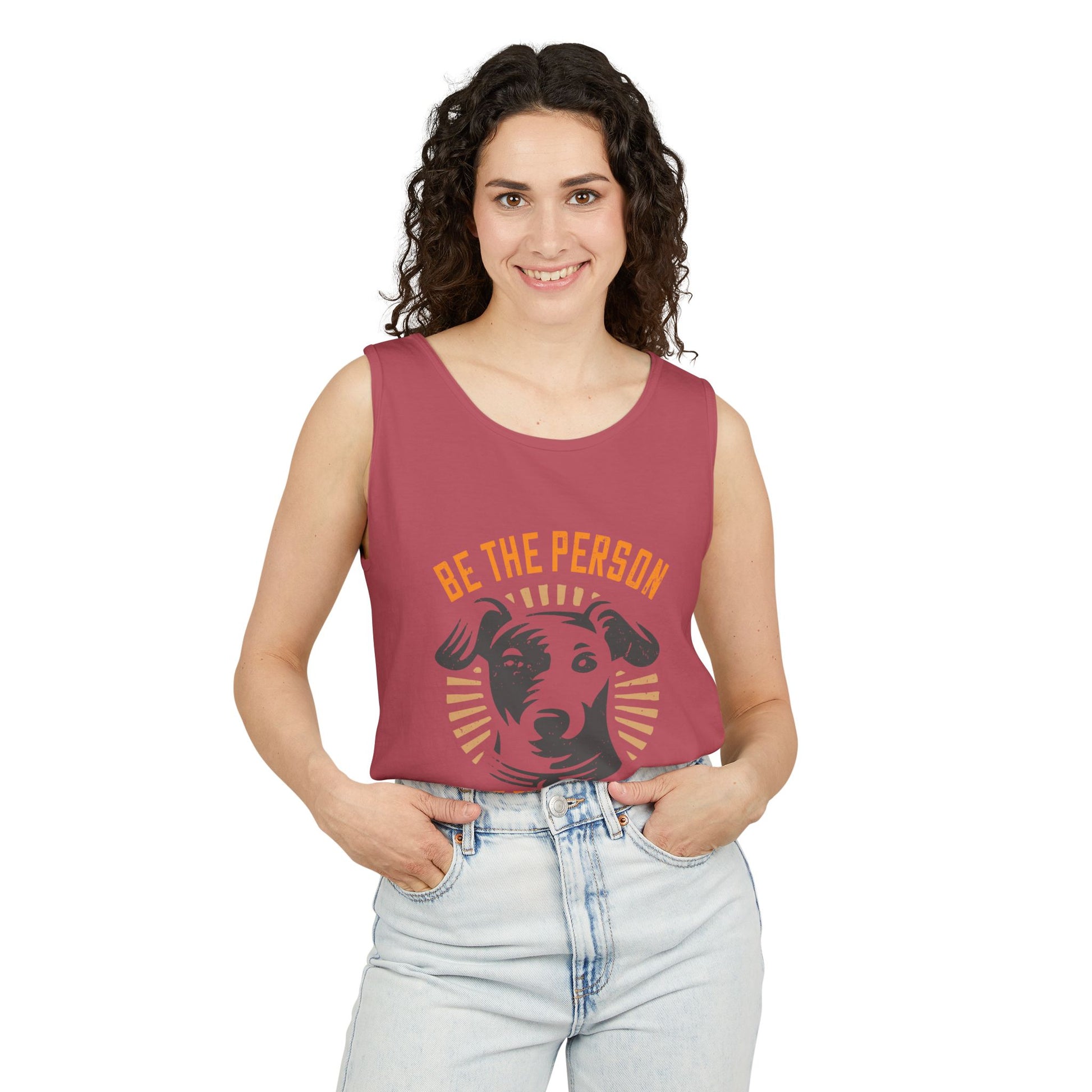 Dog Lover's Unisex Tank Top - "Be The Person Your Dog Thinks You Are" - Perfect for Pet Owners, Gift for Dog Lovers, Summer Apparel, [...]