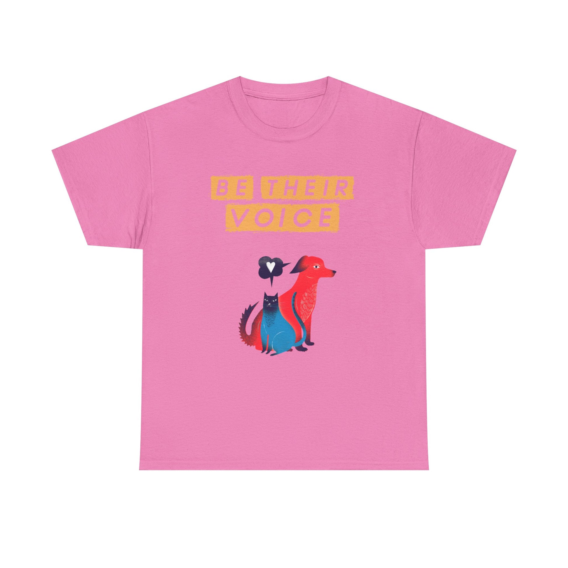 Be Their Voice Unisex Heavy Cotton Tee, Animal Advocacy Shirt, Casual Wear, Gift for Animal Lovers, Showing Support for Pets