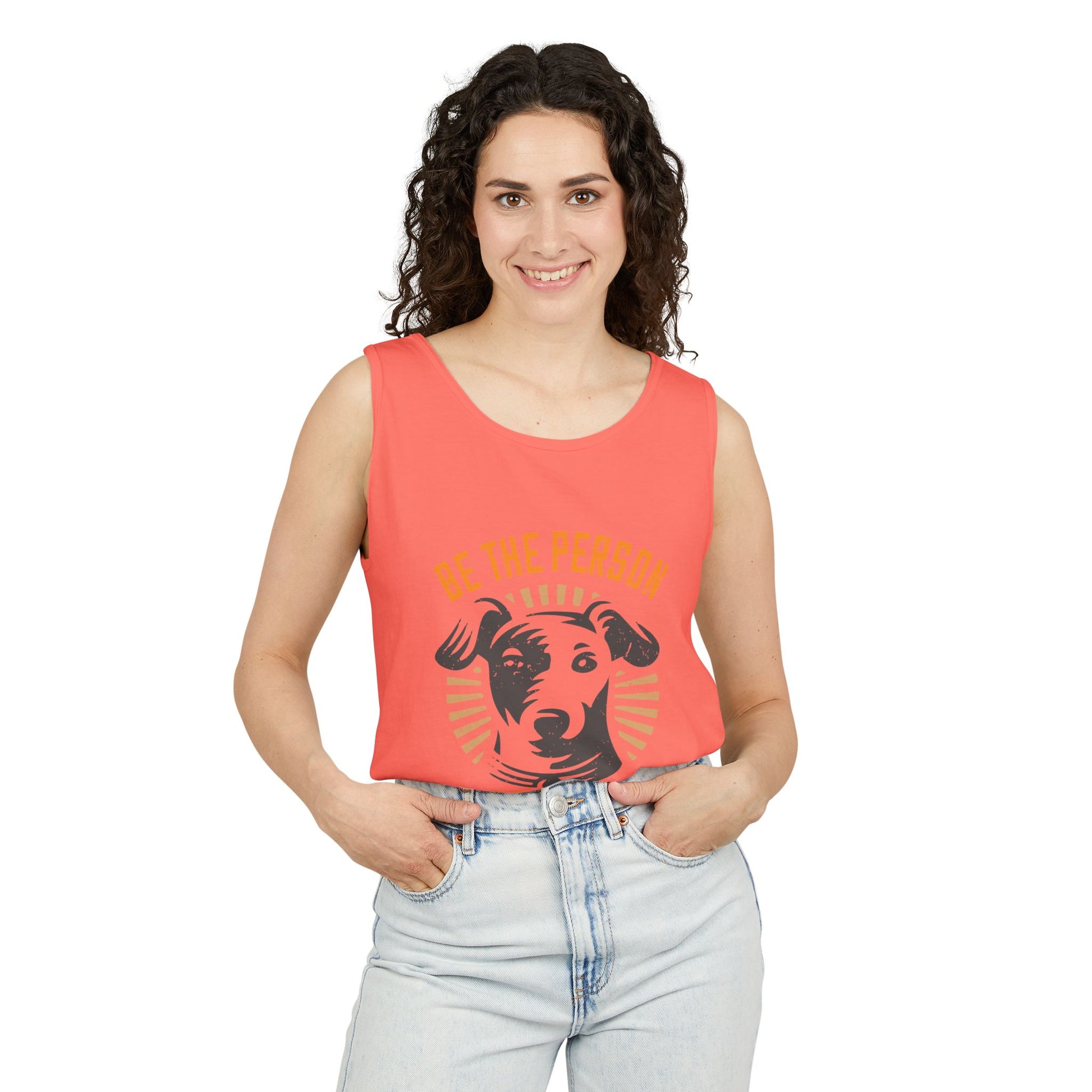 Dog Lover's Unisex Tank Top - "Be The Person Your Dog Thinks You Are" - Perfect for Pet Owners, Gift for Dog Lovers, Summer Apparel, [...]