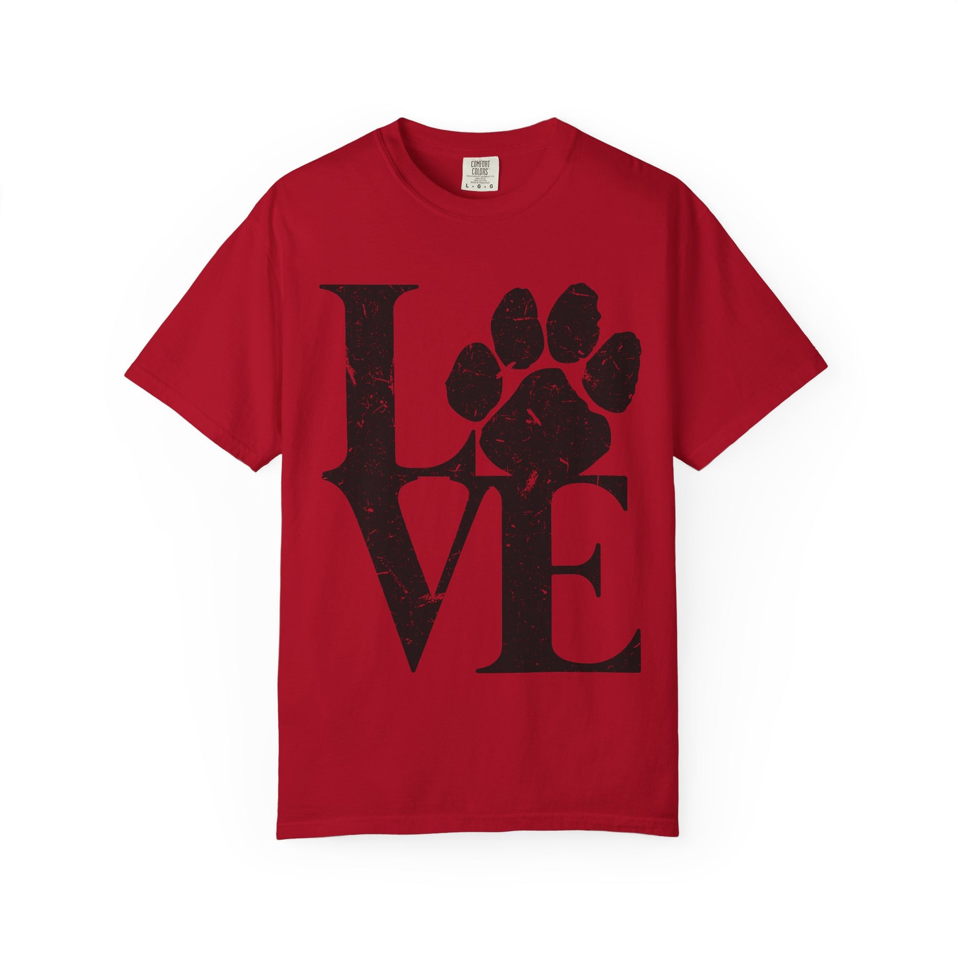 Love Paw Print T-Shirt, Pet Lover Gift, Animal Rescue Tee, Unisex Casual Wear, Gift for Dog Owners, Animal Lover Apparel