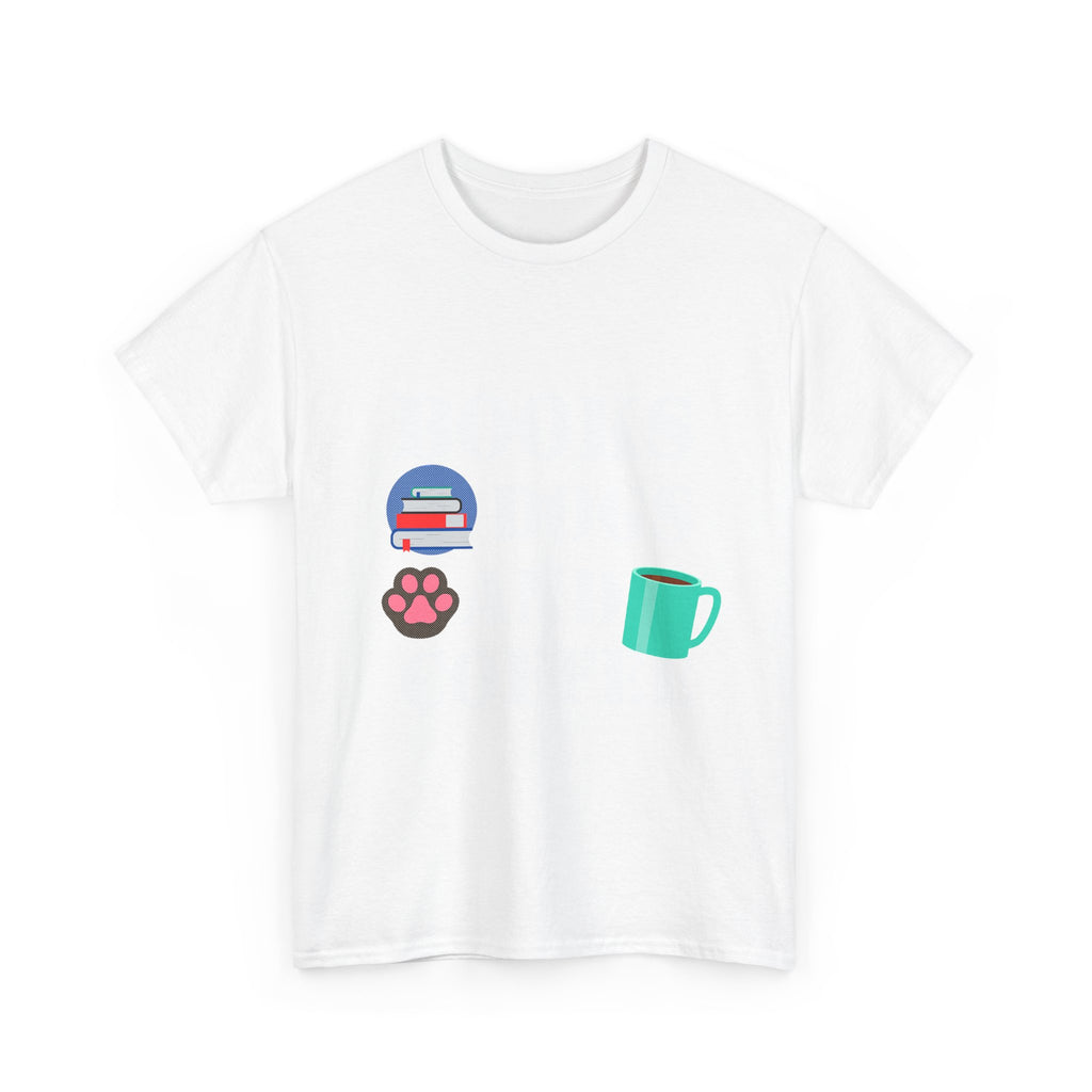 Cozy Graphic Tee, Relaxed Fit Heavy Cotton Shirt for Book Lovers, Pet Owners, Gift for Him or Her, Comfortable Everyday Wear, Casual Style