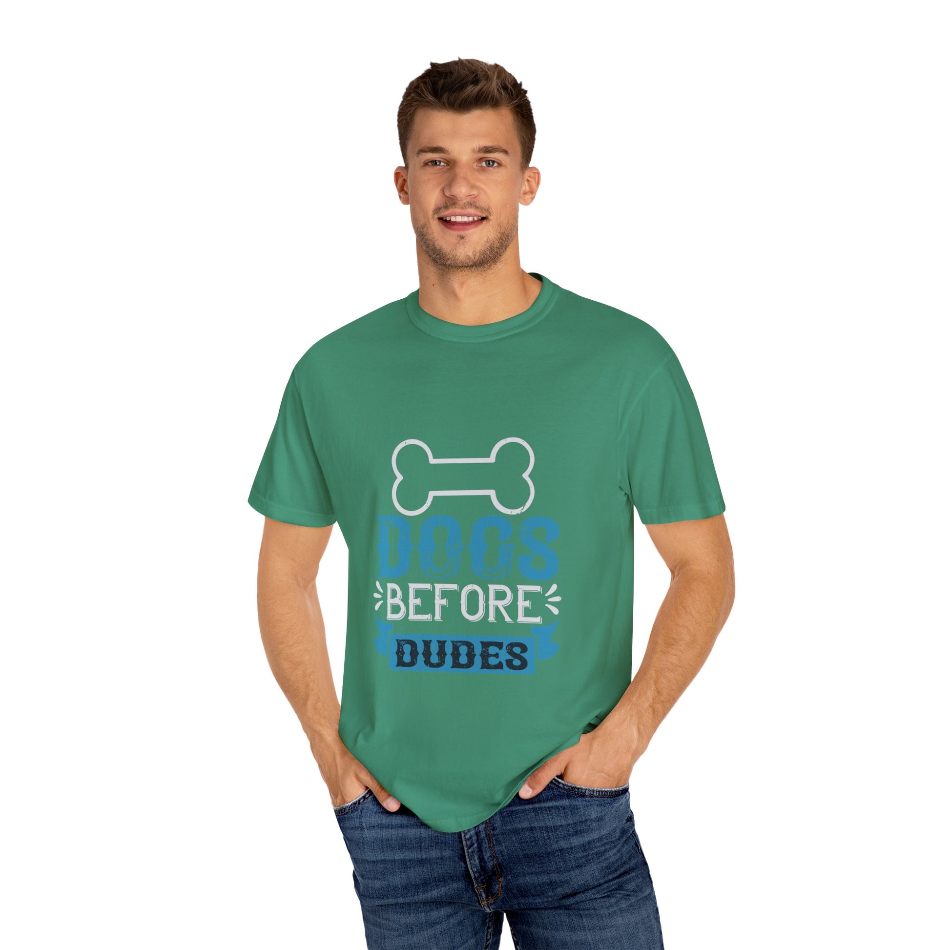 Funny Dog Lover Unisex T-Shirt - "Dogs Before Dudes"