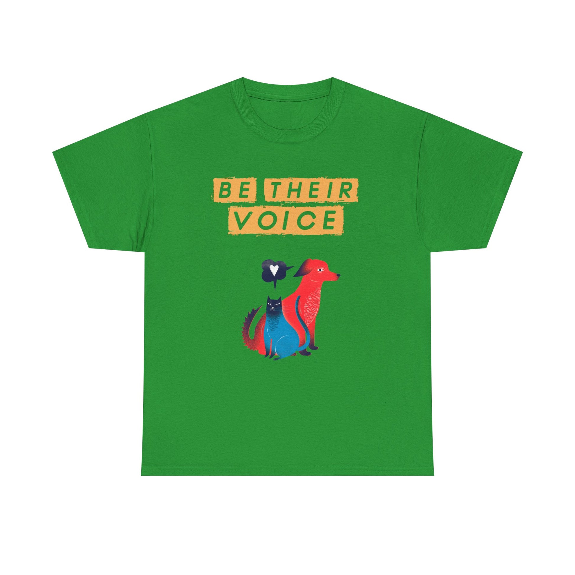 Be Their Voice Unisex Heavy Cotton Tee, Animal Advocacy Shirt, Casual Wear, Gift for Animal Lovers, Showing Support for Pets