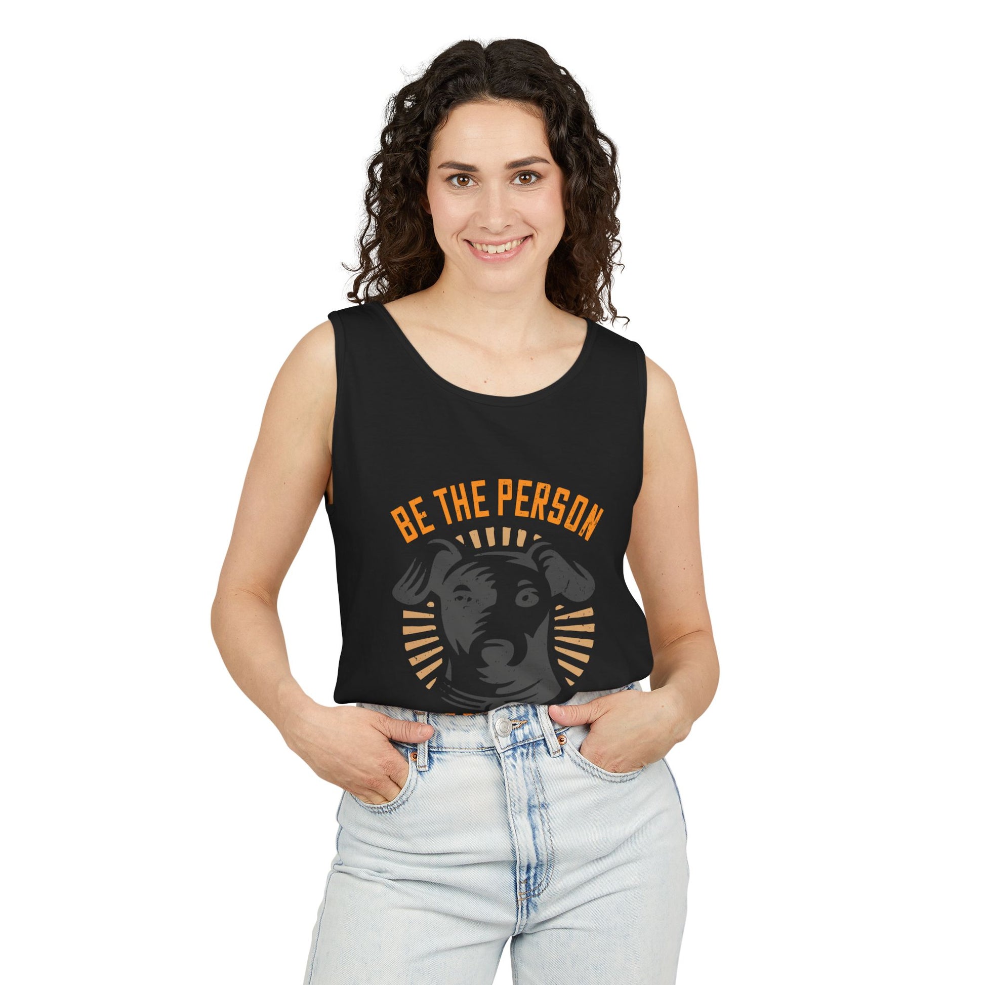 Dog Lover's Unisex Tank Top - "Be The Person Your Dog Thinks You Are" - Perfect for Pet Owners, Gift for Dog Lovers, Summer Apparel, [...]