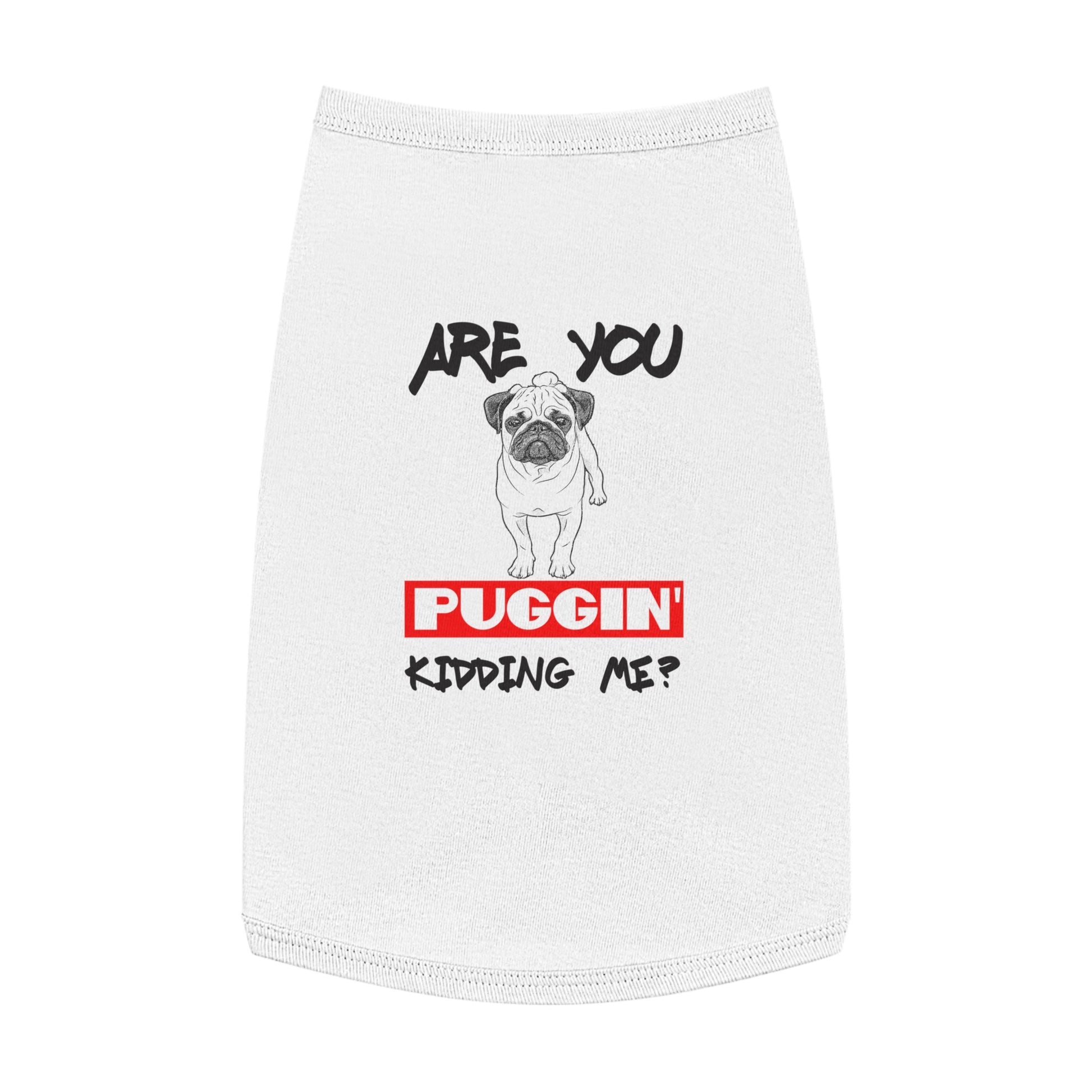 Pug-Themed Pet Tank Top, Funny Dog Apparel, Ideal for Pet Lovers, Cute Gift for Dog Owners, Summer Doggy Fashion, Comfortable Pet Wear