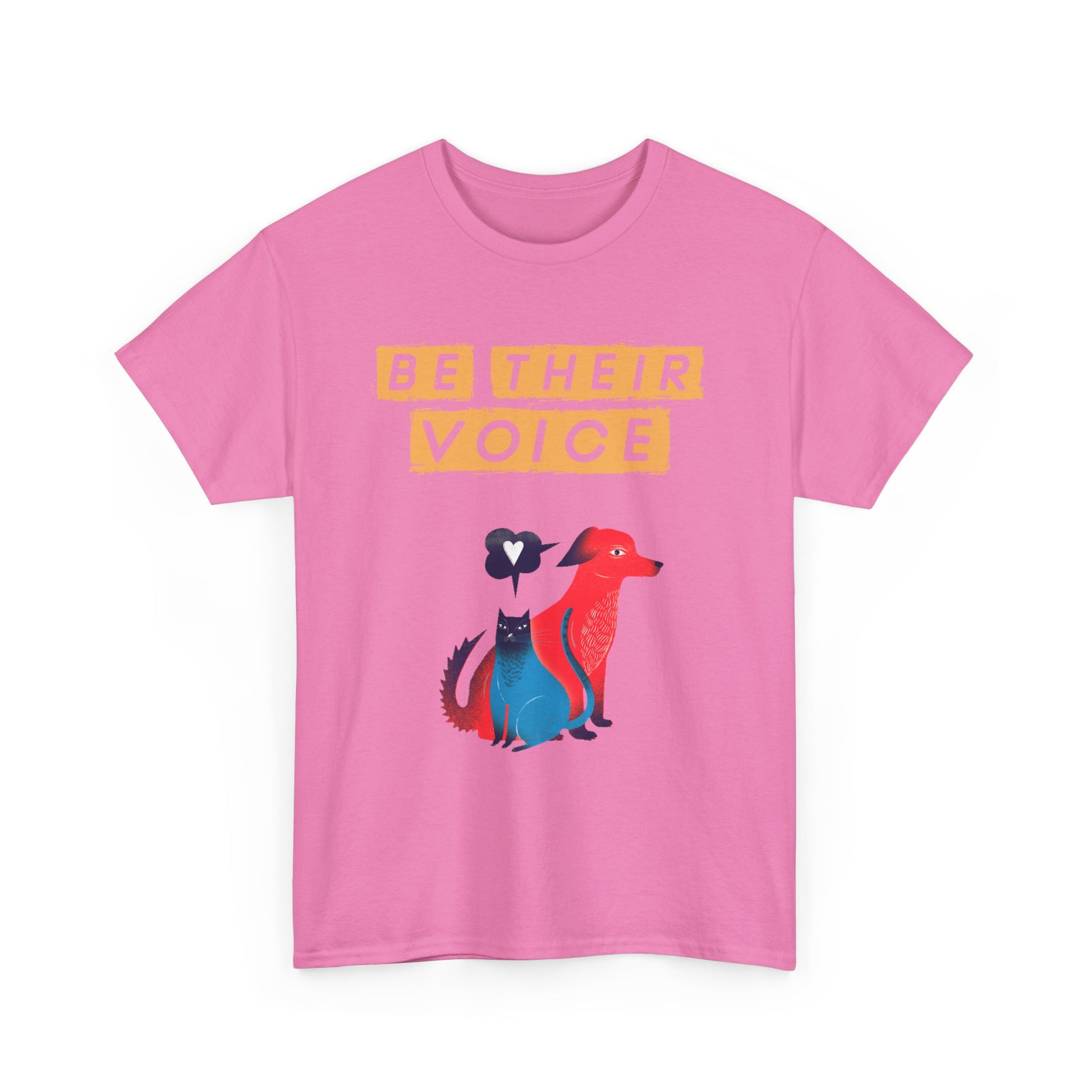 Be Their Voice Unisex Heavy Cotton Tee, Animal Advocacy Shirt, Casual Wear, Gift for Animal Lovers, Showing Support for Pets