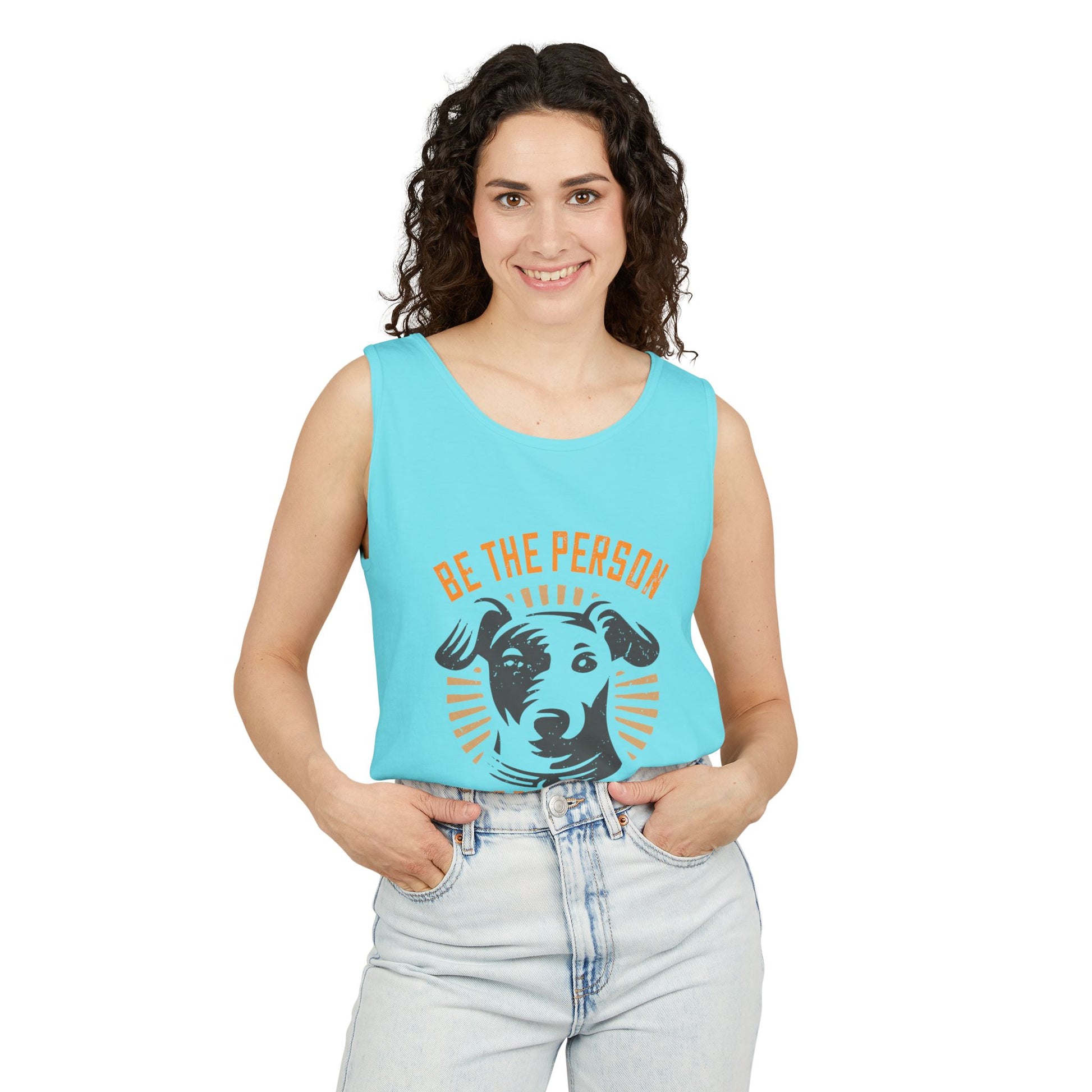 Dog Lover's Unisex Tank Top - "Be The Person Your Dog Thinks You Are" - Perfect for Pet Owners, Gift for Dog Lovers, Summer Apparel, [...]